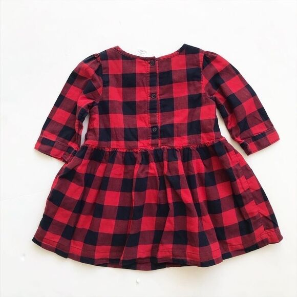 Babygap red/blue buffalo plaid dress EUC 2T - Picture 5 of 5
